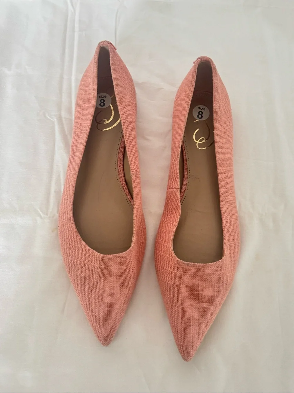 Sam Edelman Pointed Coral Linen Flats Size 8M